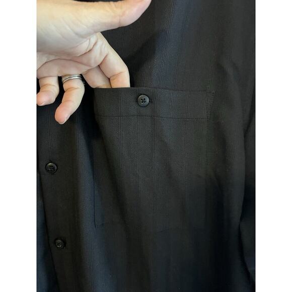 Pierre Cardin Dress Shirt Mens Size L Black Button Up Long Sleeve 16 1/2 Collar - Picture 5 of 8